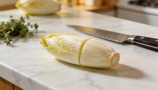 A white snake curled on a piece of driftwood in a terrarium with sand and plants in warm lighting