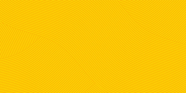 Yellow instant noodle, pasta and spaghetti texture with geometric wavy lines. Ramen, pasta vector pattern. Background abstract food illustration