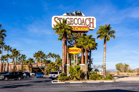 Stagecoach Hotel and Casino sign in Beatty, Nevada