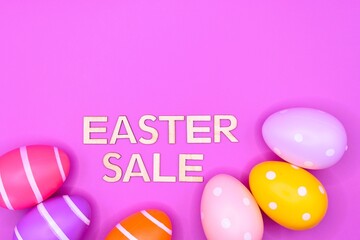 Fototapeta premium easter sale write between easter eggs