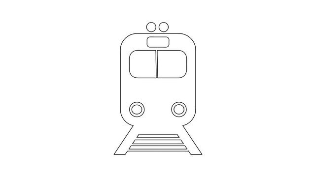 Whiteboard Animation of Front View Passenger Train