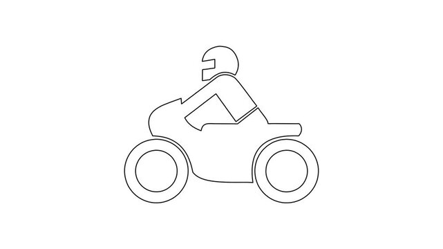 Motorcycle Transportation and Two Wheel Vehicle Travel Concept Whiteboard Style Animation