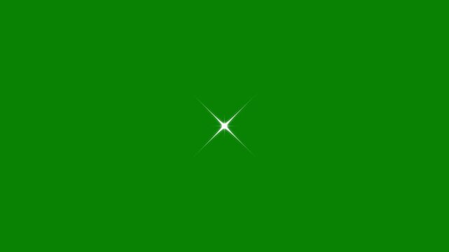 Sparkle glitter star Shine animation, white doodle blinking stars, glowing twinkle light effect, flat vector retro style particles, festive sky overlay with green screen, smooth looping motion 4K