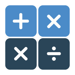 Obraz premium Vector displaying four basic mathematical symbols arranged in a grid