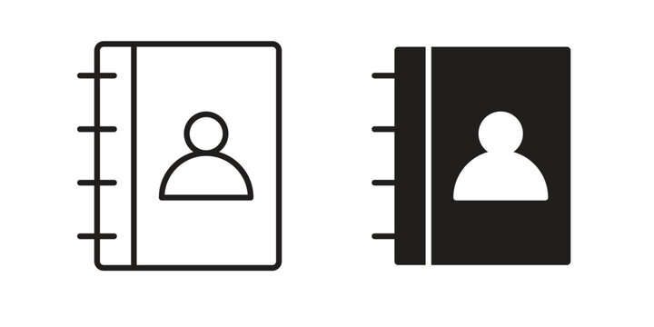 Address book icon collection on white background. Vector icon art.