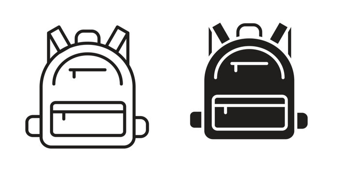 Backpack icon collection on white background. Vector icon art.