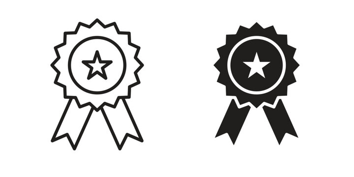 Badge icon collection on white background. Vector icon art.