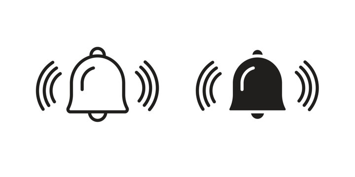 Bell ring icon collection on white background. Vector icon art.