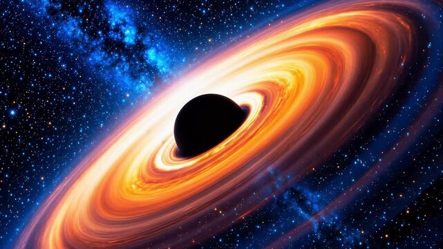 Black hole with accretion disk in space