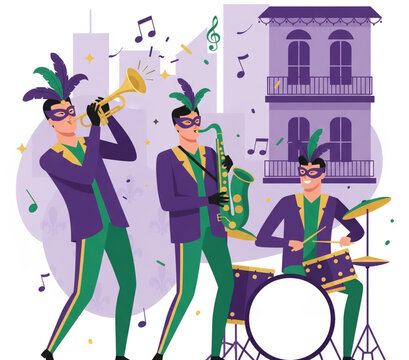 A young couple in the city joins a group of fashion models and youth for a fun disco music party featuring club dancer silhouettes in a creative vector illustration art design