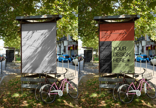 Mockup Of Vertical Customizable Poster By Bikes