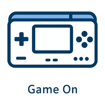 Vector of a classic portable gaming console with a screen and buttons
