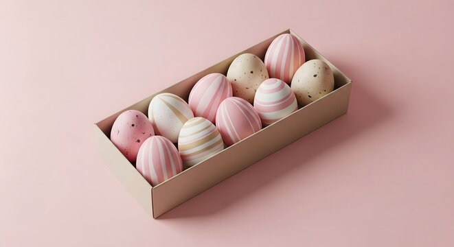 Easter sunday celebration with pastel colored marshmallow peeps in cardboard box