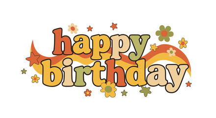 Fototapeta premium Colorful 'Happy Birthday' vector greeting