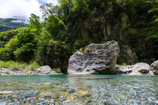 Taroko National Park with beautiful water pond lake