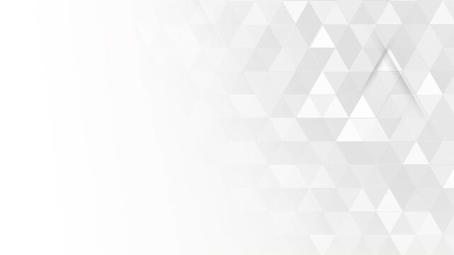 Minimal light abstract background with triangular mosaic pattern and soft folded layer effect. Subtle smooth motion with shifting shapes and opacity changes creates a clean modern corporate loop 