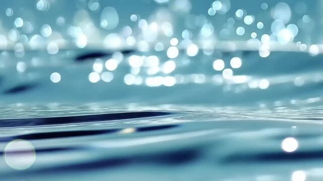 Sparkling water surface with bokeh effect.