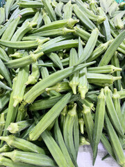 Fototapeta premium Pile of Fresh Okra