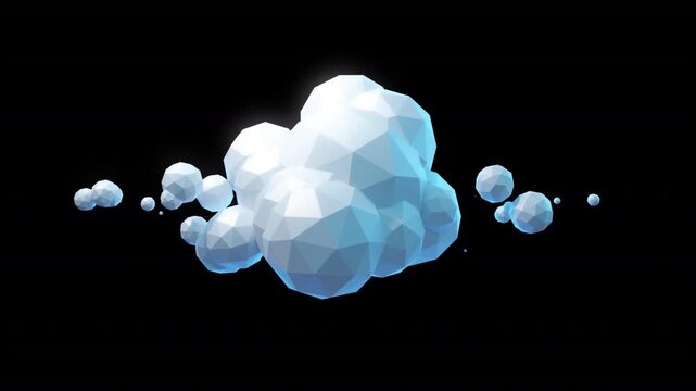 Crystal low poly cloud animation on alpha