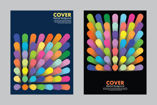 Modern abstract background covers with colorful rounded pipes in perspective. Creative vector illustration with a 3-dimensional effect for business brochures and annual reports.