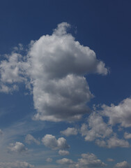 Fototapeta premium Abstract image of blurred sky. Blue sky background with cumulus clouds