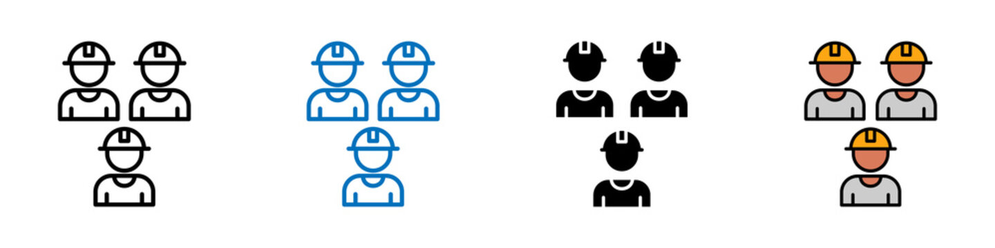  Laborer multi - style icon design concept	
