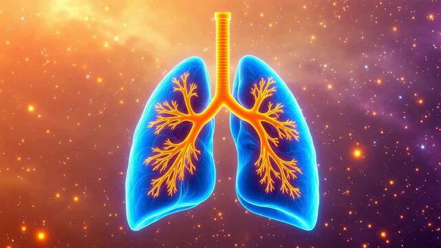 Human lungs with bronchial tree