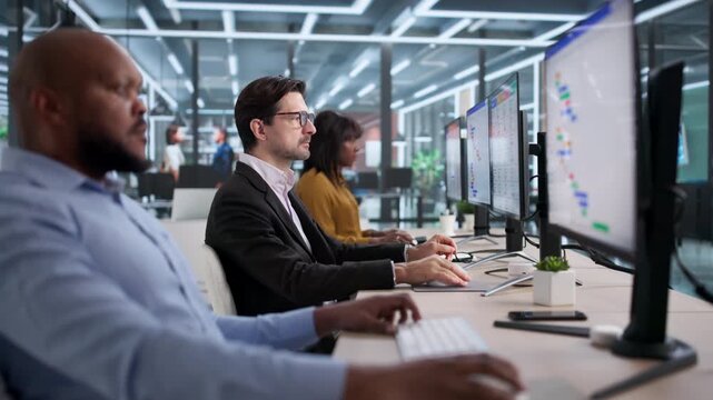 Professional Team Using Kanban Software For Business Event Management