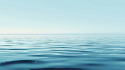 Fototapeta premium Calm Blue Ocean Surface with Gentle Waves Under Clear Sky on Tranquil Day for Peaceful Background or Relaxing Themes