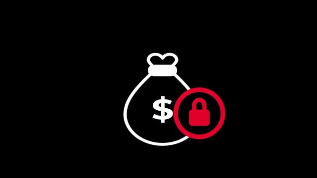 A large money bag marked with a dollar sign and a red lock suggests that a jackpot or a collective prize fund is currently inaccessible to players