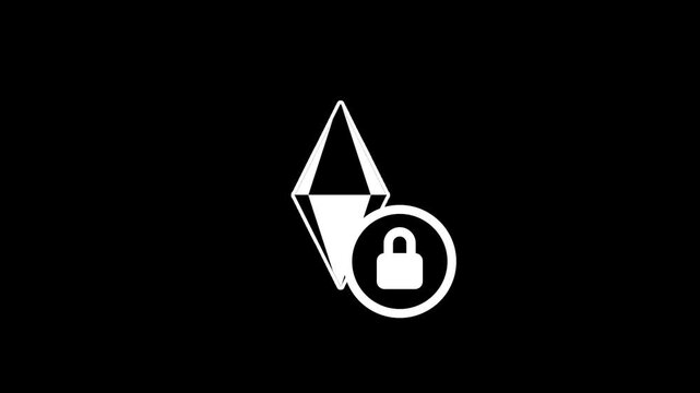 This diamond shape icon with a small white lock represents a restricted precious gem or a premium crystal currency that is not yet ready for use