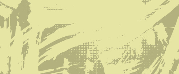Obraz premium Abstract Olive Green Grunge Background with Artistic Brush Strokes and Halftone Dot Pattern, Modern Textured Backdrop for Creative Poster, Urban Design, and Web Graphic