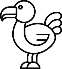 dodo bird line art vector illustration on transparent background © KHAGESSOR