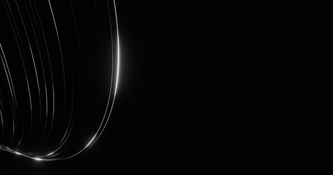 Abstract Glowing Gradient Curved Lines Background, Futuristic Technology Light Design:Silver