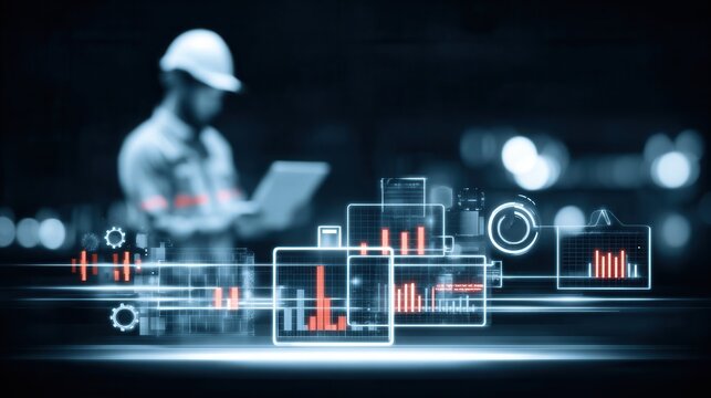 The worker looks at the calendar for an urgent date of due procurement while the tap flows over payable ledgers.