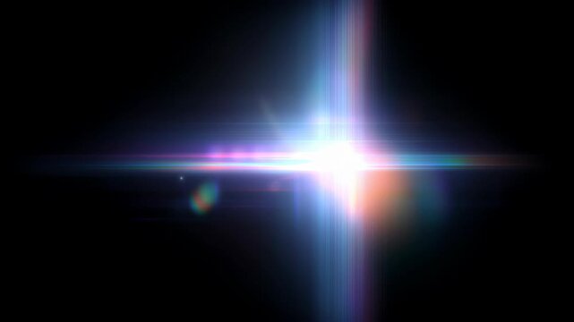 Abstract animation dark background refraction effect loop looping render gradient futuristic iridescent shape forming creating create glowing horizontal flare vertical beam luminous abstract