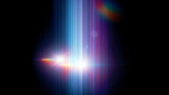 Abstract animation dark with background refraction effect loop looping render gradient futuristic iridescent shape create luminous vertical streak composition with glowing flare and subtle glowing