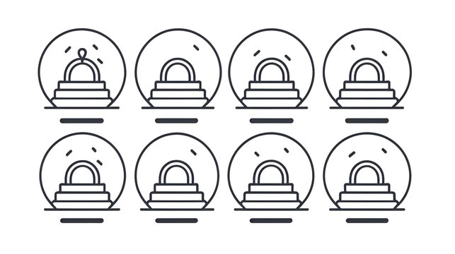 whack a mole outline icon. Linear vector from entertainment concept. 6 different line style whack a mole icon included thin, light, regular, medium, bold, black