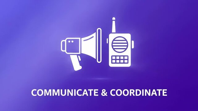 Communication concept with megaphone and walkie talkie on gradient background