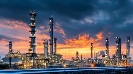 Fototapeta premium oil refinery global oil crisis impact.