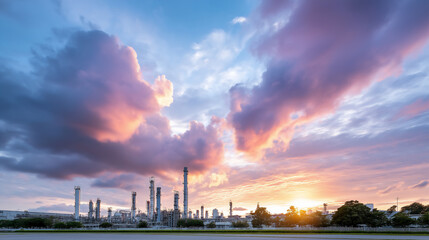 Fototapeta premium oil refinery global oil crisis impact.