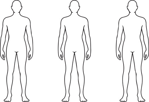 Front view body templates for clinic charting