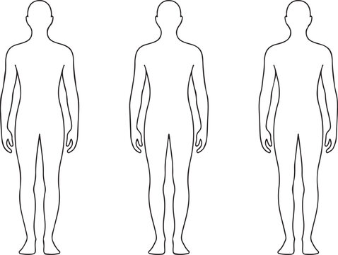 Three body silhouettes for symptom mapping and labeling