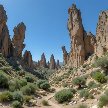 This stunningly beautiful natural site is called 'Valley of the Statues' because here tall rocks have been sculpted into strange shapes by the elements. Hormoz island,Iran.