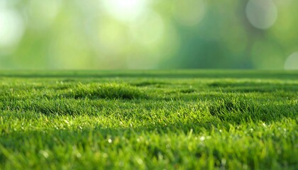 Fototapeta premium Blurred Soccer Field Grass Background for Clean Sports Banner Design