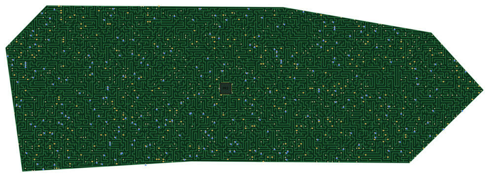 Circuit board map vector illustration of Puerto Rico &ndash; Digital PCB Territory, Transparent Background, Technology, Communication