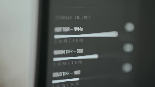 Storage capacity breakdown categorized by data access speed