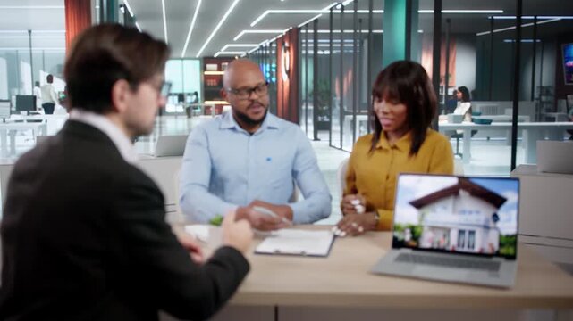 Real Estate Customer Couple Signing Contract