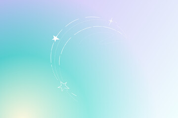 Soft blue and turquoise gradient background with shooting stars trail © Rianity