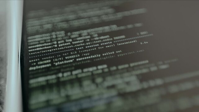 Terminal logs from a software software deployment process